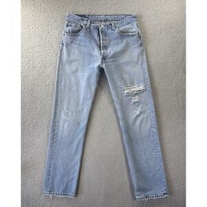 Vintage Levis 501‎ Jeans Mens 34x34 Fits 33x32 Denim Button Fly Distressed Y2K